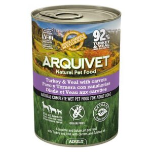 Arquivet Pavo y ternera con zanahorias y aceite de salmón