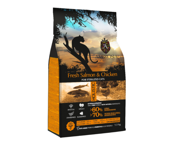 Ambrosia GF Adult Salmón fresco y Pollo 1,5kg