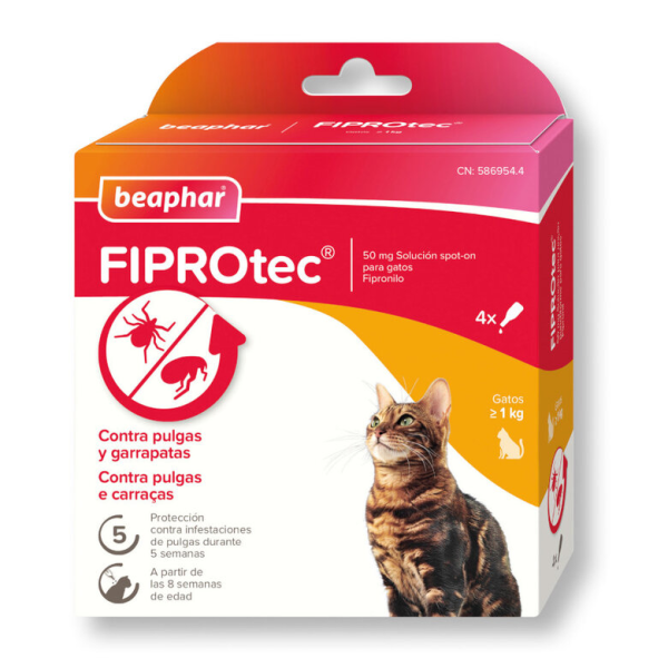 4 pipetas gato fiprotec